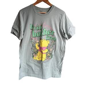 Disney Winnie the Pooh T-shirt Women's XL Green "Livin' Bother Free" Cotton
